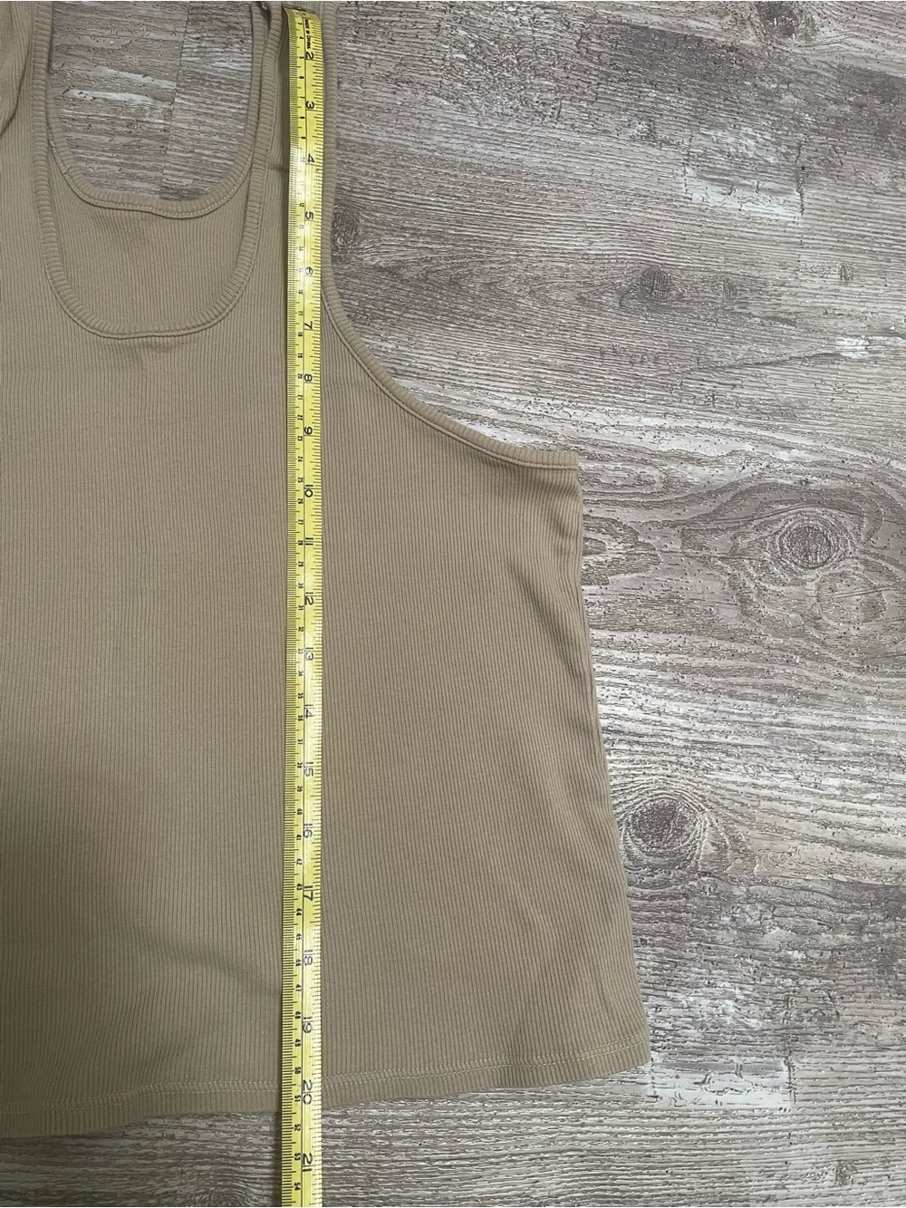 ARQ Ribbed Sal Crop Tank in Taupe - Picture 4 of 4
